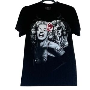 Marilyn Monroe Black Graphic T-Shirt
